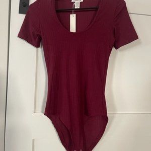 Scoop Neck Ribbed Bodysuit